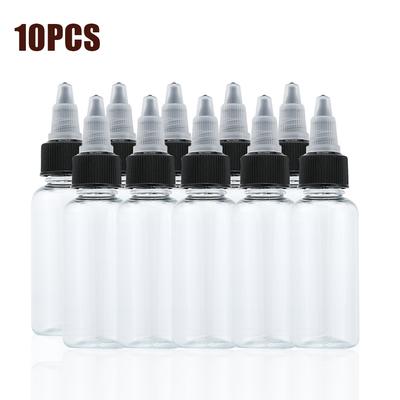 30ML Çevirmeli Kapak Şeffaf Plastik Mürekkep Pigment Şişeleri Dövme Aletleri Aksesuarları (10 parça)