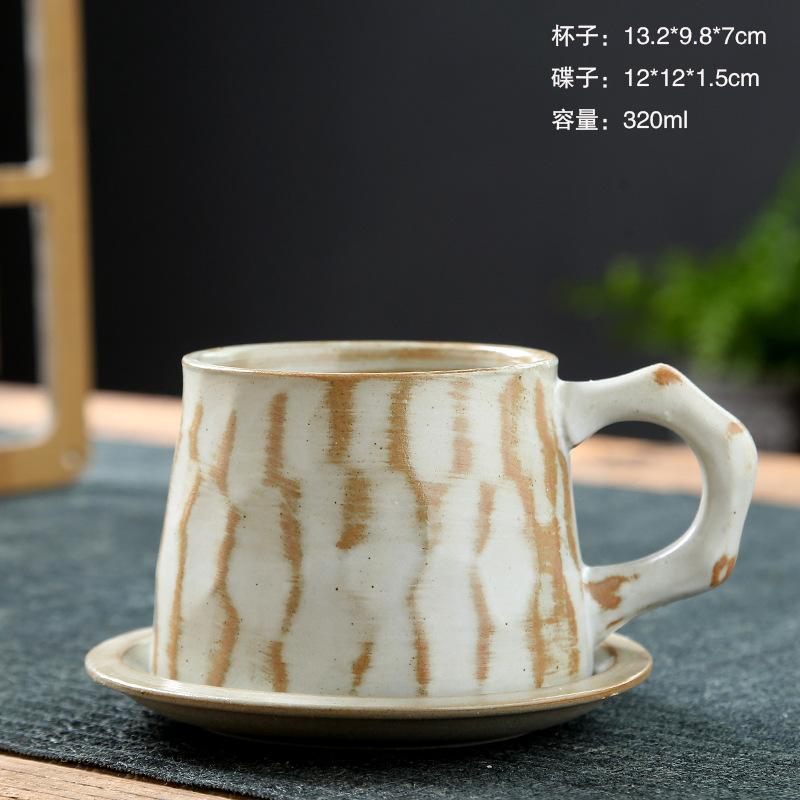 Japanese Ceramic Coffee Mug and Saucers Set Vintage Breakfast Oat Mug Creative Afternoon Camellia Flower Tea Cup Home Water Cup