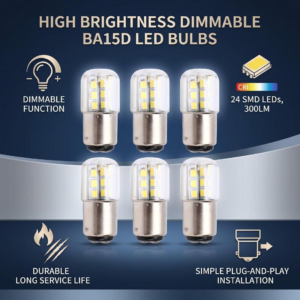 6 Pack AC/DC12V LED Bulb 3W Light Bulb Efficient LED Bulb Light  RV Lighting