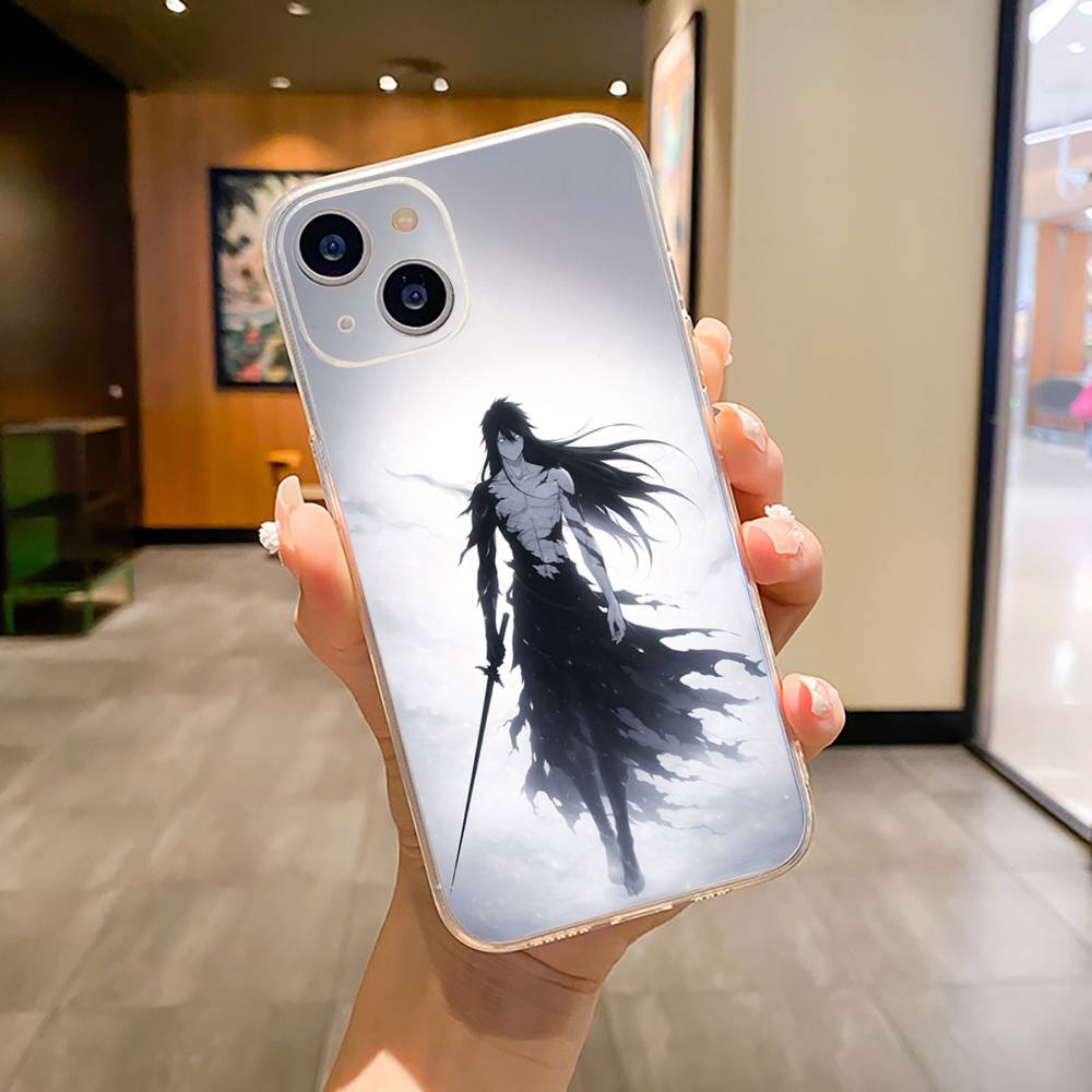 

Hot anime-B-L-E-A-C-H Phone Case For iPhone17,16,15,14,13,12,11 ,Pro Max, Plus Soft Silicone Transparent Cover iPhone17PRO