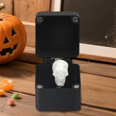 Halloween 3D-gedrucktes Schädelbox-Ornament, aufspringender Schädel in einer Kiste, Desktop-Dekoration, Freunde necken, knifflige Requisiten, Gag-Streich-Geschenk