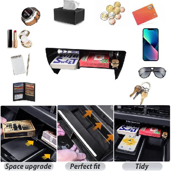 Compatible with 2025 Toyota Camry (XSE/XLE/SE/LE) Center Console Organizer Tray Armrest Box Storage Secondary Car Accessories