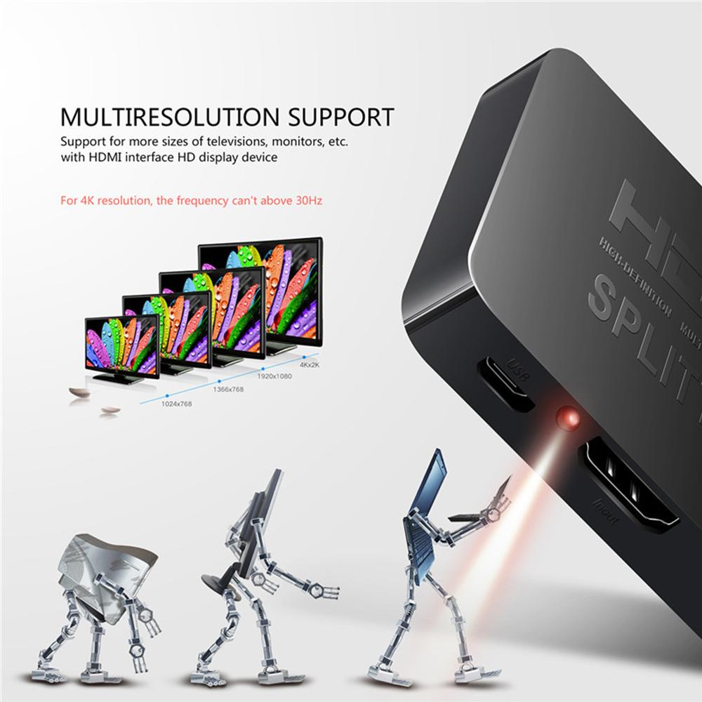 4K HDMI Splitter 1x2 1x4 HDMI Switch 1 In 2 Out Video Distributor Splitter 1080P Dual Display for TV PC Laptop Monitor Projector