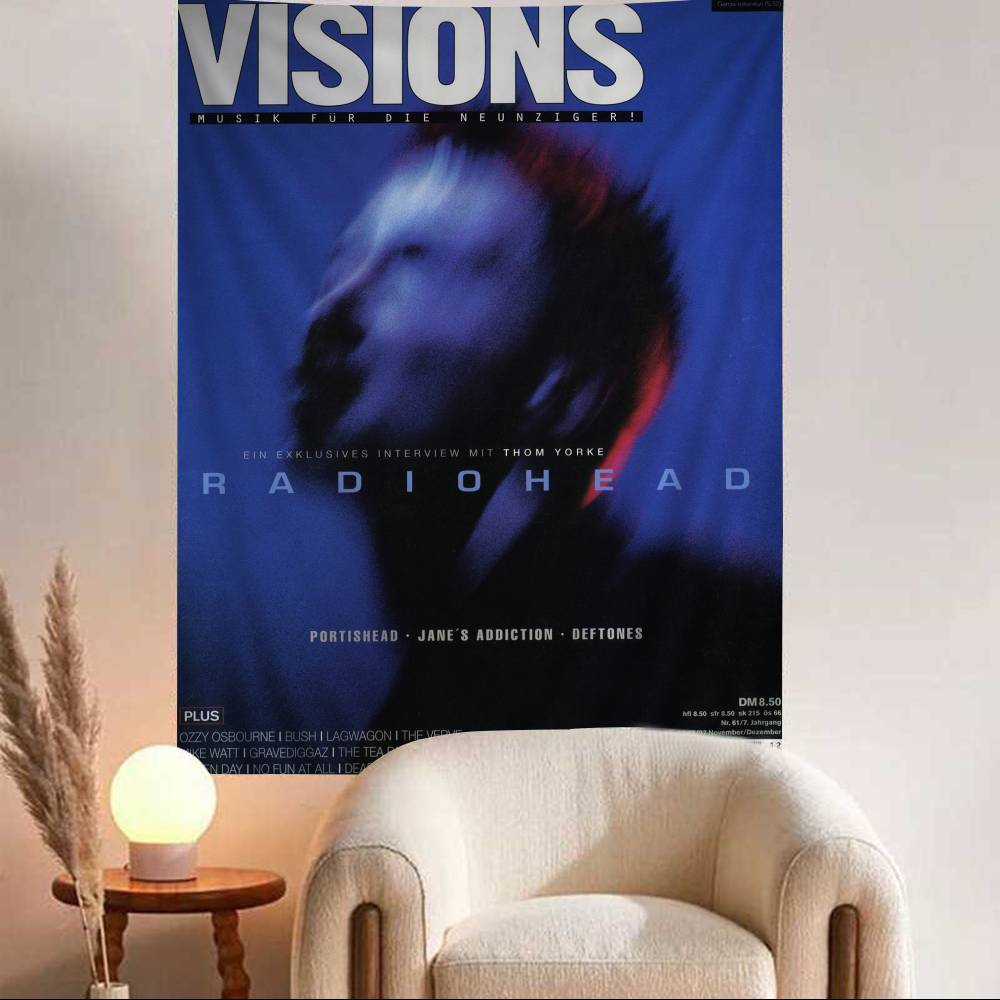 Rock Band RRadiohead Hängendes Böhmisches Wandteppich Japanischer Wandteppich Anime Kawaii Zimmerdekoration
