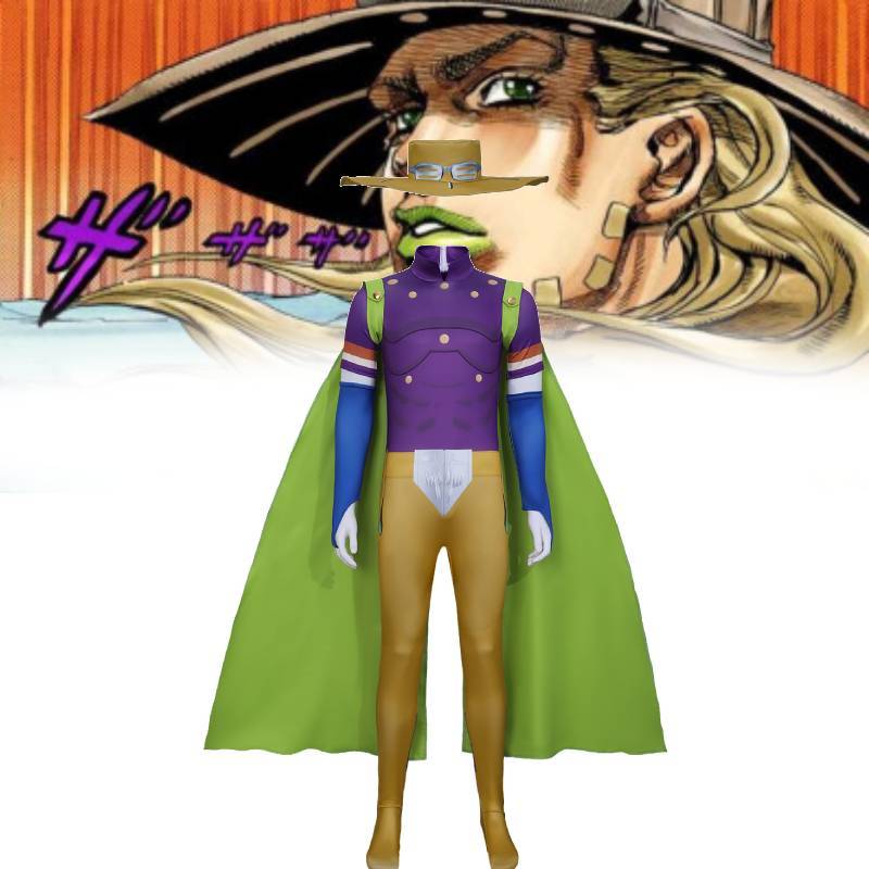 Jojos Bizarre Adventure Julius Caesar Zeppeli Cosplay Anzug Mit Kapuze Und Mütze Für Anime Rollenspiel
