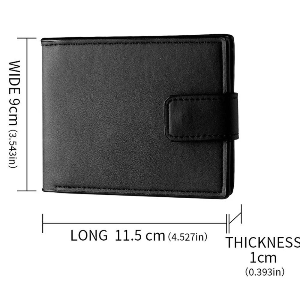 Casual with Multiple Card Slots Short Wallet Slim PU Leather Card Holder Purses Button Closure Coin Pouch Men