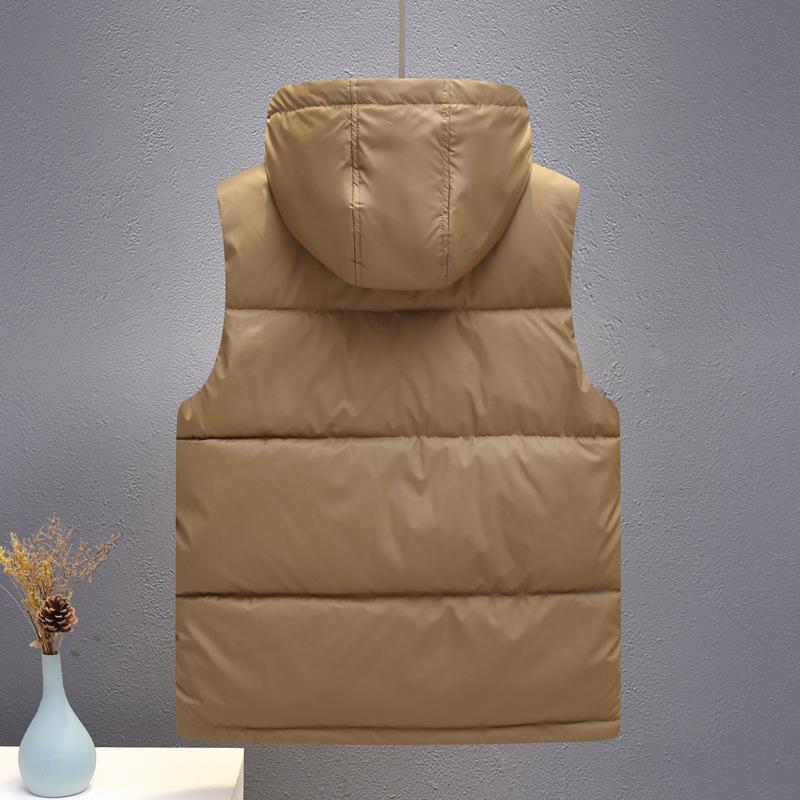 Autumn and Winter Men's Waterproof Cotton Vest Loose Handsome Vest Warm Student Trend Vest Thickened Jacket