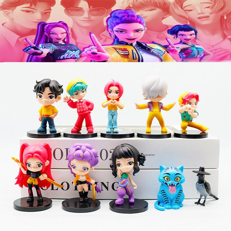 10pcs Kpop Demon Hunters Figure Model Toy Cartoon Gaming Peripherals Desk Decoration Collection Figures Model Toy For Kid Gift