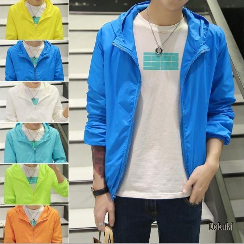 2023 Lätt Genomskinlig Solskyddsjacka för Herrar - Mångsidig Strandkläder för Studenter