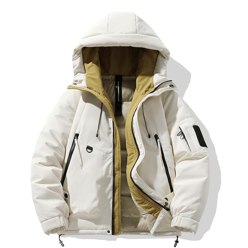 

Loose men s and women s tooling outdoor windproof jacket winter new hooded high-quality down jacket M