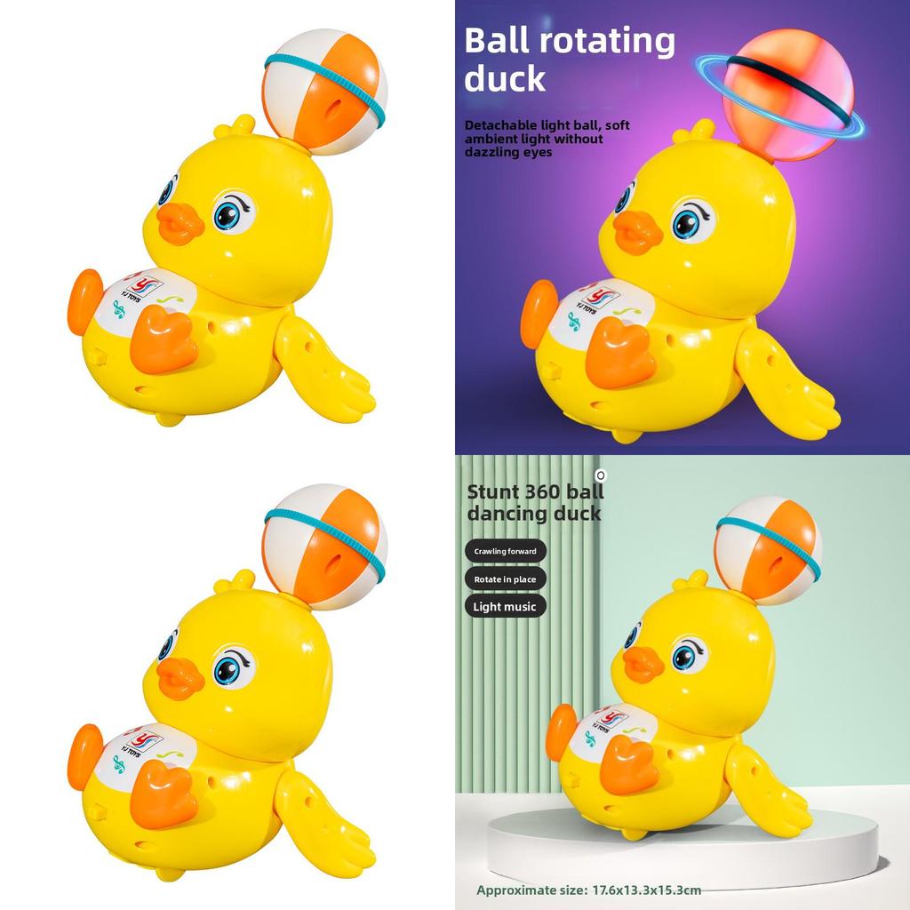 Top Ball Yellow Duck Light And Sound Toy With Rotating Effects For Kids And Toddler Play