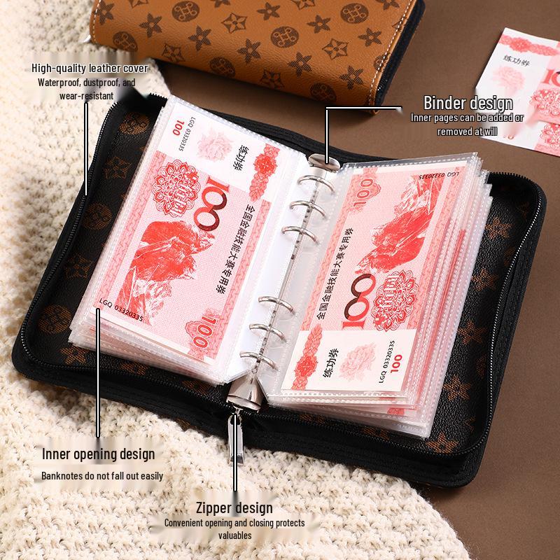 Bargeldaufbewahrungs-Geldbörse: Familienfinanzmanagement und Sparalbum für Münzen, Banknoten und Gedenkscheine.