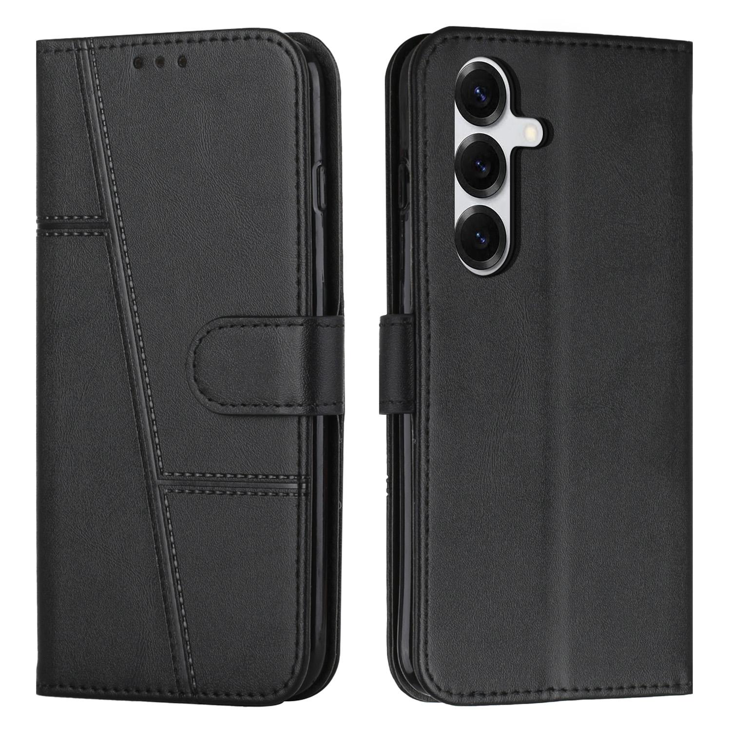 

Leather Phone Case For Samsung Galaxy S26+ Foldable Stand Wallet Flip Cover with Strap