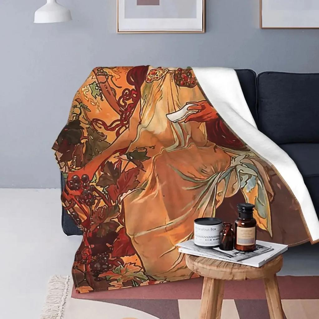 Renaissance Art Painting Blanket Medieval Vintage European Aesthetic Warm Comfortable Flannel Throw Blanket Art Women Blankets