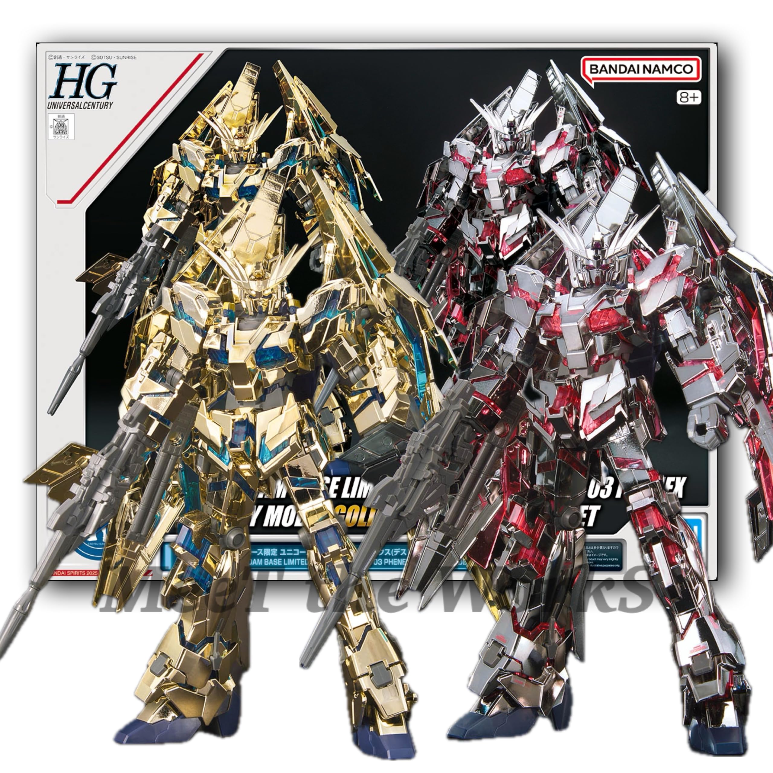 

Unicorn Unit 3 Phenex GOLD SILVER COATING SET Plastic Model Kit Mobile Suit Unicorn [HG] 1/144 Base-Limited (Destroy Mode) & [Unicorn]