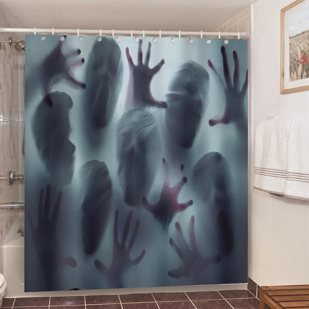 Skull Shower Curtain Waterproof Polyester Fabric Gothic Halloween Sexy Woman Love Print Shower Curtain Cortina De La Ducha