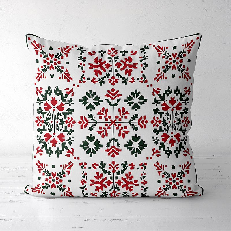 

Christmas Snowflake Patterned Throw Pillow Decor Polyester pillowcase, sofa decorative cushion cov Headboard Pillow 45x45cm