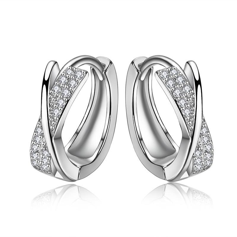Earrings 925 Sterling Silver Classic Shining Circle Hoop Earrings For Women Fine Jewelry Silver