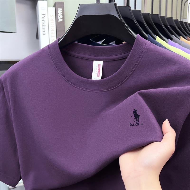 Men's Lightweight 100% Cotton Casual Round Neck T-shirt - Breathable and Fashionable for Summer