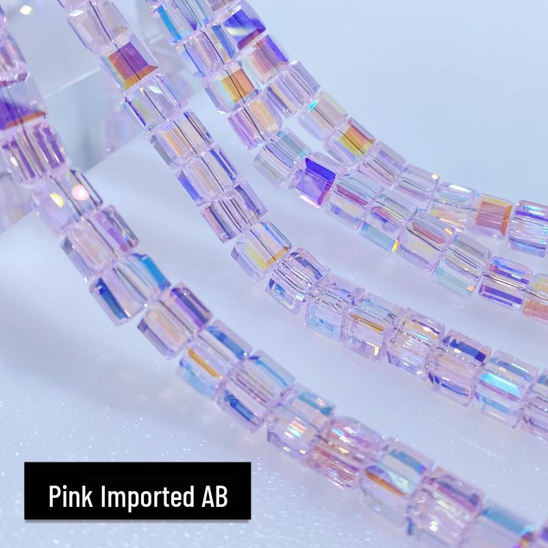 Multi-Faceted Crystal Glass Square Beads: 4/6/8mm Sugar Cubes for DIY Jewelry, Loose Beading with Holes