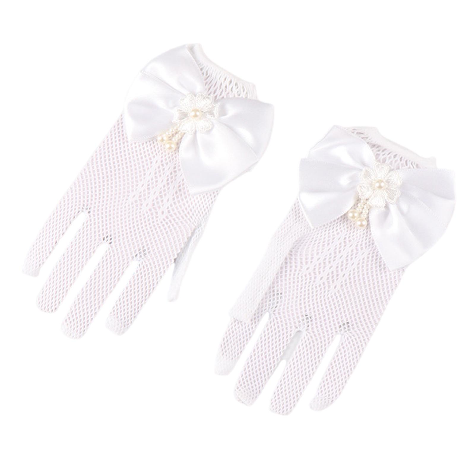 

1 пара кружевных женских перчаток для торжественных случаев, удобные нейлоновые варежки для свадебных платьев и особых случаев, белые/черные белый