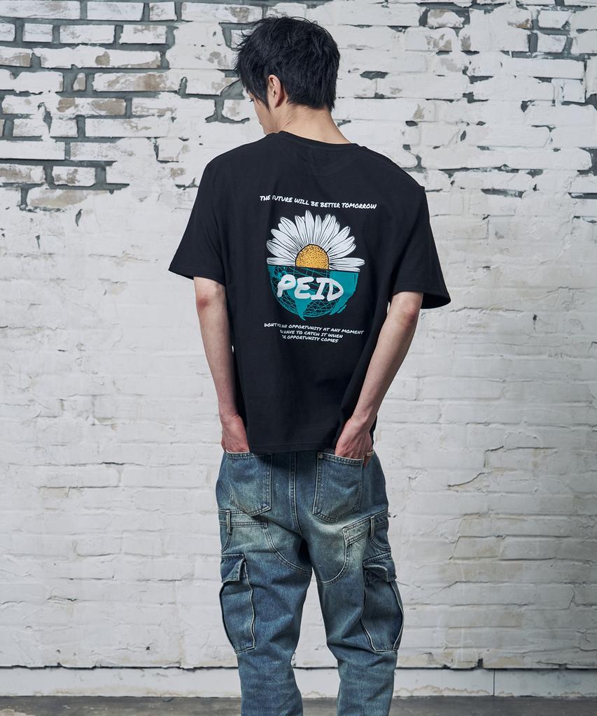 Peideu Pd Half Daisy Short Sleeve T-Shirt Black