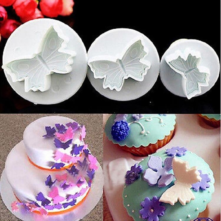 3 PCS DIY Fondant Stamps Multi-Shape Baking Accessories for Fondant Cake Cookie