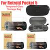 For Retroid Pocket 5 Tempered Glass Screen Protector Films Ultra-Clear Protective Storage Bag for Retroid Pocket 5 Game Console