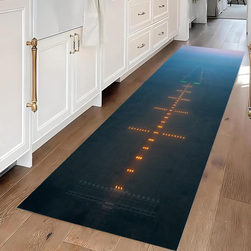 

Airport Runway Runner Rug Modern Minimalist Geometric Home Decor Hallway Carpet Soft Non-slip Floor Mat for Living Room 40X120CM