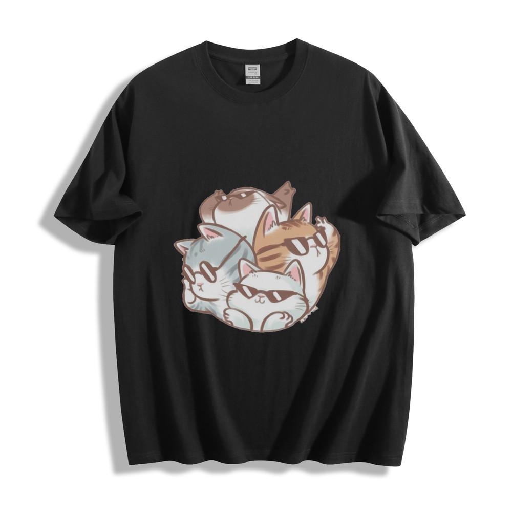 Cool Cat Crew T-Shirt - Stylish Feline Squad Unisex Tee