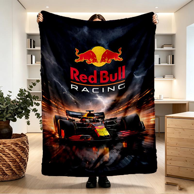 Přikrývka s potiskem Red Bull Racing - Měkká a pohodlná, do ložnice, na cesty, na pohovku, jako domácí dekorace - Dárek k narozeninám, Vánocům pro kamaráda
