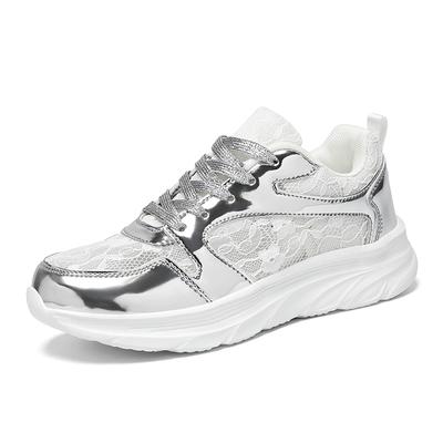 Scarpe moda donna: Stili Argento Scintillante, Sneakers Abbaglianti e Sneakers Stringate Casual alla Moda
