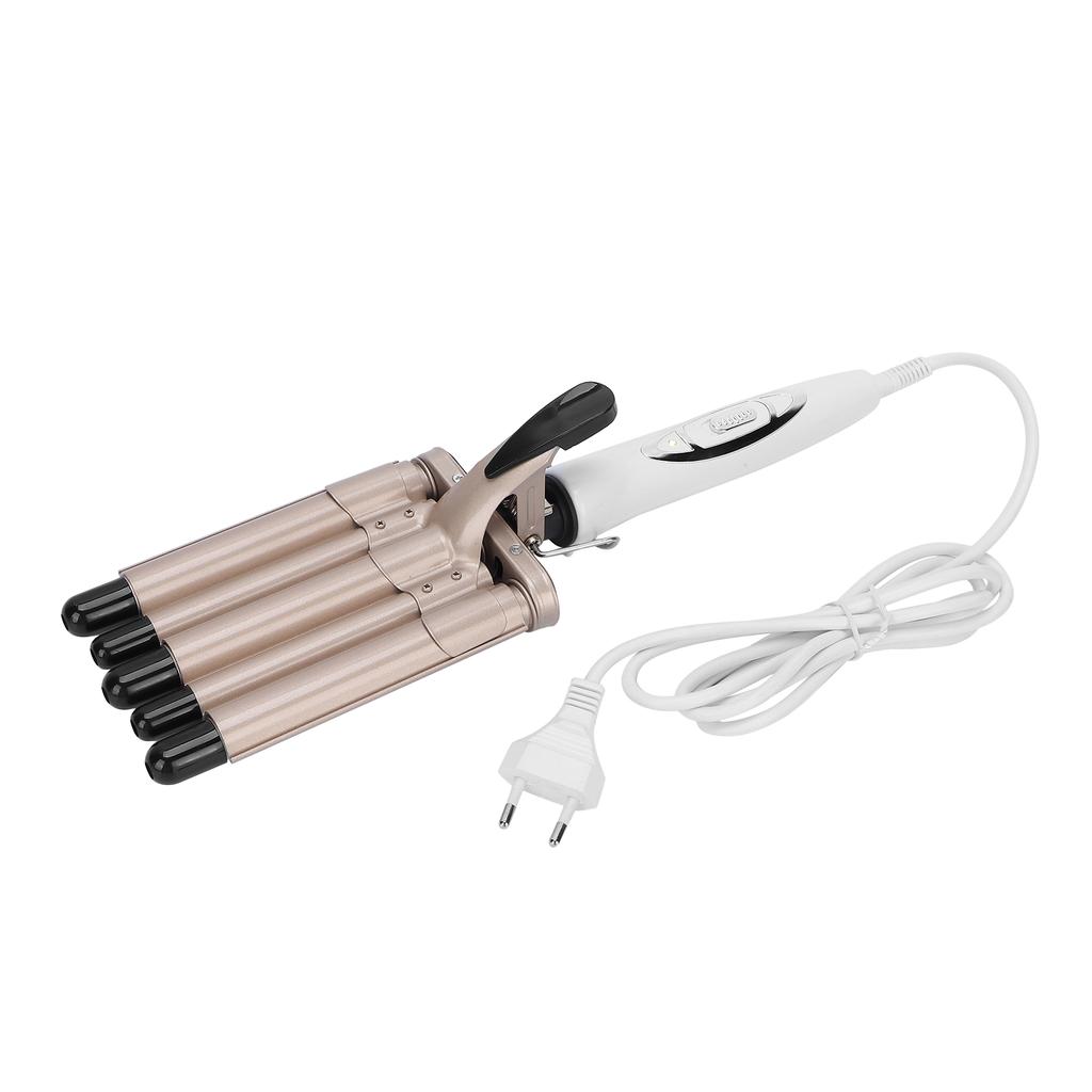 5 Barrel Curling Iron Temperature Adjustable Hair Waver Crimper with LCD 110‑240VEU Plug