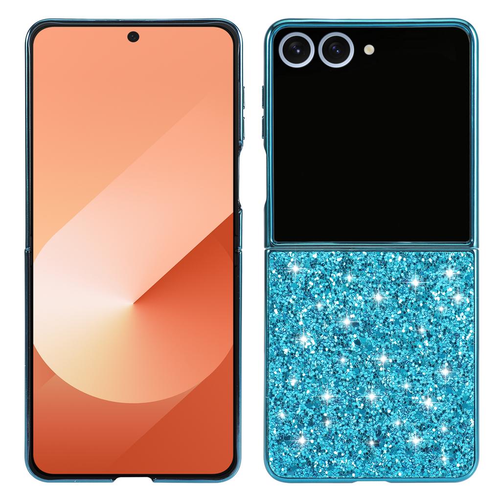 Für Samsung Galaxy Z Flip7 5G Hülle PC Glitzernde Glitzer Handy Rückseite