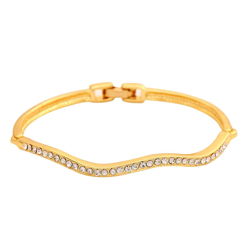 Vergoldetes Estele Candy-Armband mit weißen amerikanischen Diamanten