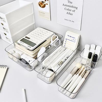 Drawer Compartment Storage Box Desk Cabinet Built-In Stationery Pen Rectangular Plastic Desk Finishing Small Storage Box