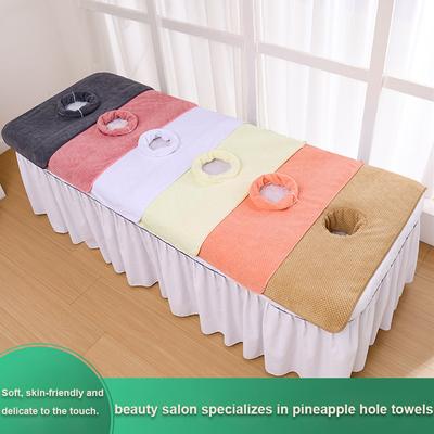 1KS 40*80CM Lázeňský ručník Bed Bandana Korálový samet Masážní stůl Prkno Ručník na obličej Ananasová mřížka