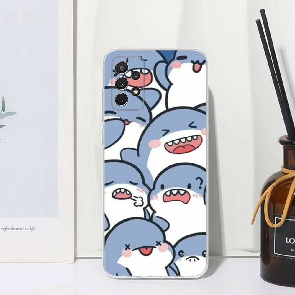 Cute Cartoon Animals Shark Phone Case For Samsung S30,S23,S21,S22,S20,Ultra,FE,Lite, S10,S9,S8,PIus,Transparent, Silicone Case