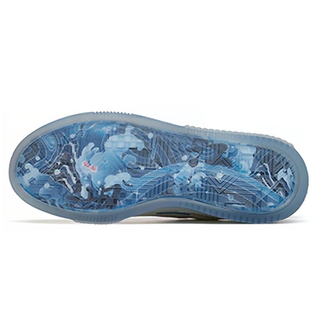 Anta Transparent Sole Casual Jelly Shoes Non-Slip Wear-Resistant Lightweight Low-Top Skate Shoes Men Sneakers White Blue 912228030-6