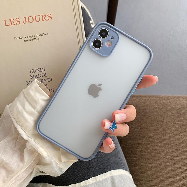 

Противоударный бампер, матовый прозрачный чехол для телефона для Iphone 14 13 12 11pro X Xr Xs Max 14pro, мягкий ремешок из ТПУ, задняя крышка-подставка For iphone 14pro