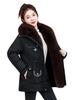 Pie overcome women's winter short style, big fur collar, waist closed and thickened plush liner jacket, multi-color spot.