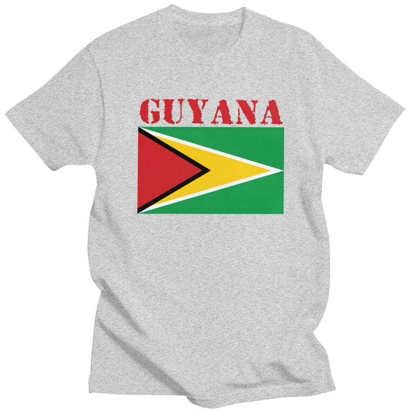 Custom Male Guyana Flag T Shirt Short Sleeves Cotton Tshirt Classic Tshirt Casual Tee Slim Fit Clothing