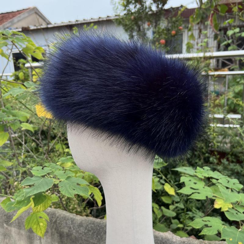 Unisex Thick Fur Dome Cap Retro Warm Flat Top Hat Outdoor Winter Accessories