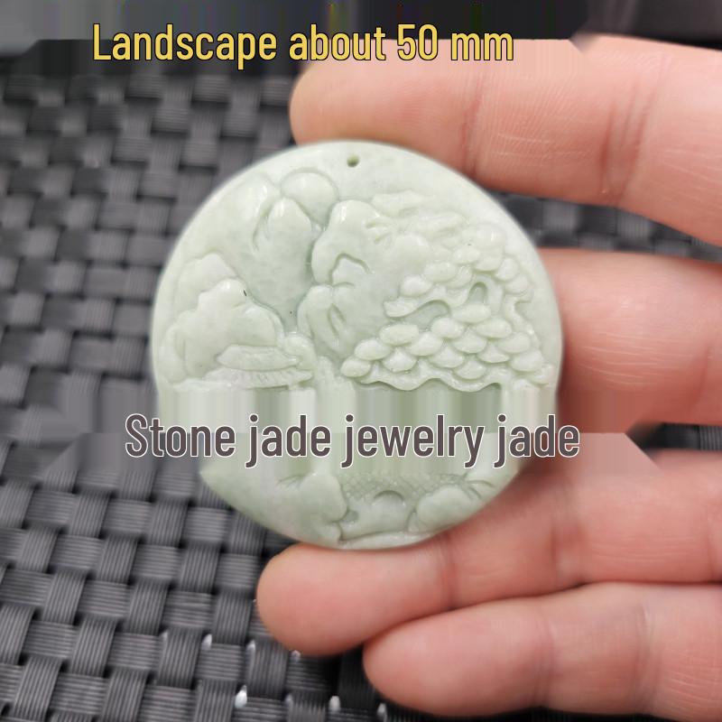 Emerald Green Guanyin Buddha Dragon Jade Pendant - Heart-Shaped Jade Stone for Car or Necklace