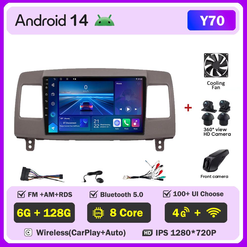 Android 14 For Toyota Mark II 9 X110 2000-2007 Car Multimedia Video Player Stereo Head Unit Autoradio Touch Screen GPS 5G Wifi