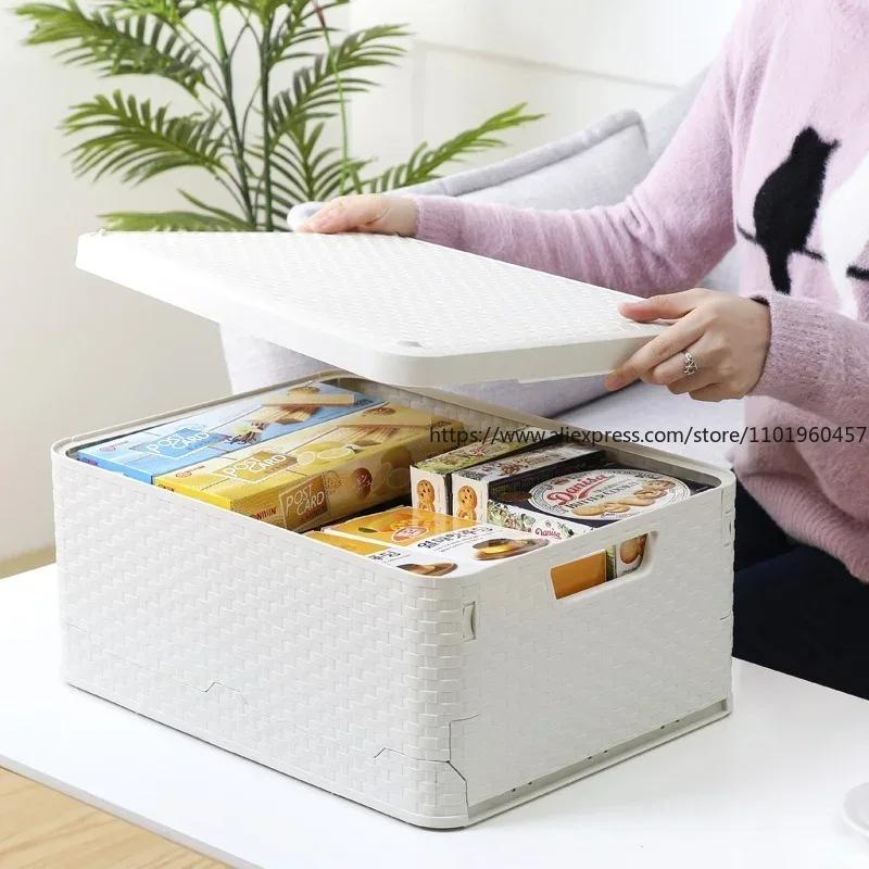 Dustproof Foldable Storage Moistureproof Dustproof Waterproof Plastic Bookcase Clothing Sundries Plastic Storage Box Organizer