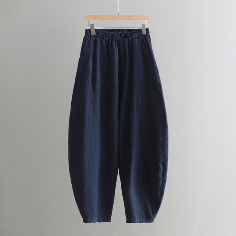 Women's Plus Size Cotton-Linen Zen Tai Chi Pants - 2025 Spring/Summer Retro Style