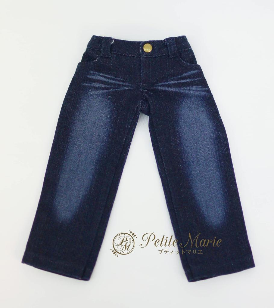 Petite Marie Scale BJD Compatible Wide Jeans in Indigo Jeans with Wide Stretch Fits 40cm BJD 1/3 Okayama-Processed 8-Length Blue. KOJIMA-Processed