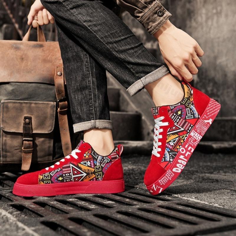 Fashion Mens Casual Sport Shoes 2025 Autumn Fashion Comfort Non Slip Casual Sneakers Platform Outdoor Running Shoes Graffiti Board Shoes