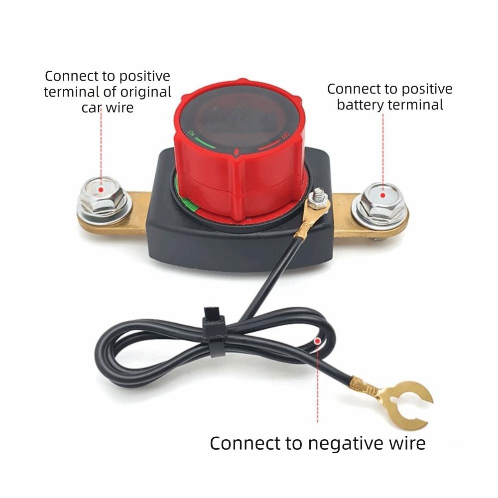 Brass Screw Hole Battery Disconnect Switch Positive Negative Pole Power Switch LED Voltmeter  Cars